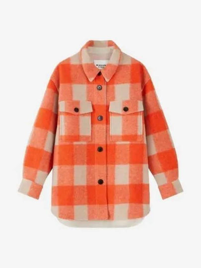 Women's Harveli Check Shirt Rust - ISABEL MARANT - BALAAN 2