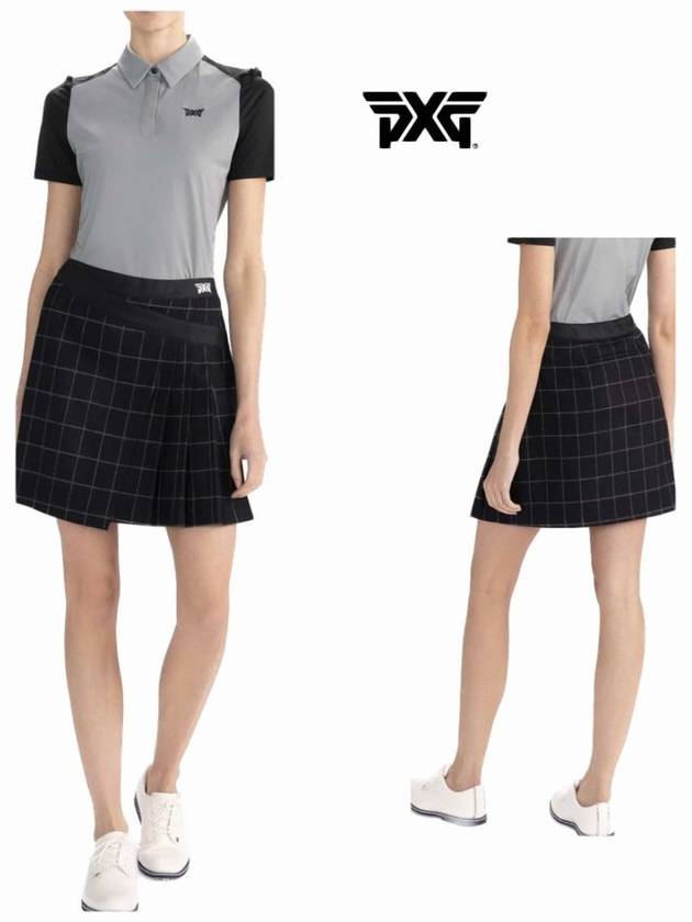 golf wear windowpane wrap skirtskirt - PXG - BALAAN 1