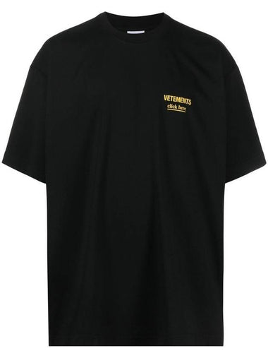 Chest Logo Short Sleeve T-Shirt Black - VETEMENTS - BALAAN 1