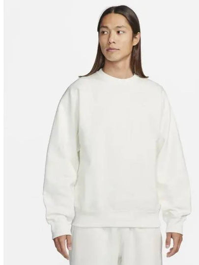 Solo Swoosh Fleece Crew Sweatshirt White - NIKE - BALAAN 2