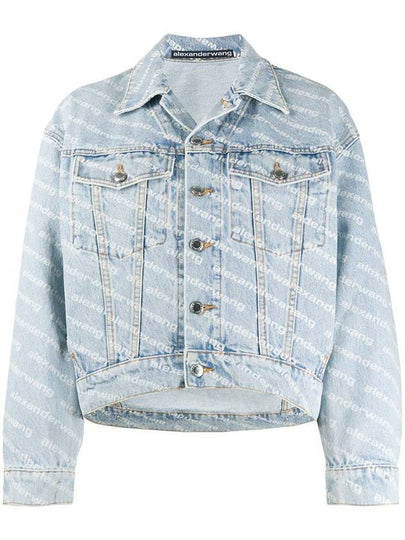 Women's Logo Print Denim Jacket - ALEXANDER WANG - BALAAN 2