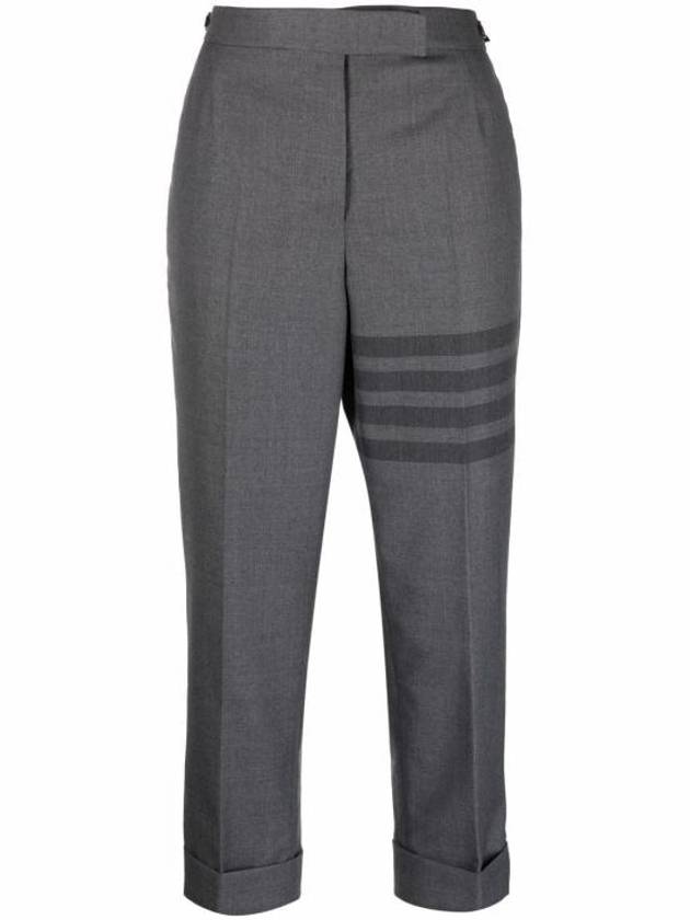 4-Bar Wool Crop Pants Grey - THOM BROWNE - BALAAN 2