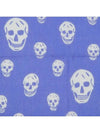 Skull Print Silk Scarf Blue - ALEXANDER MCQUEEN - BALAAN 5