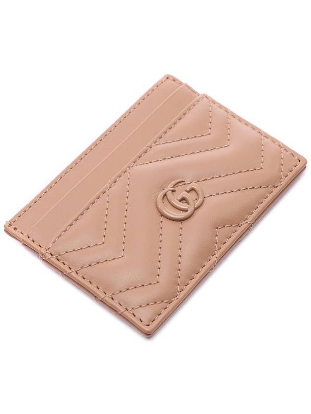 GG Marmont Matelasse 2-Tier Card Wallet Rose Beige - GUCCI - BALAAN 6