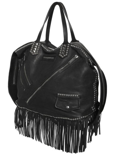 Punk Studded & Fringed Leather Bag - DSQUARED2 - BALAAN 2