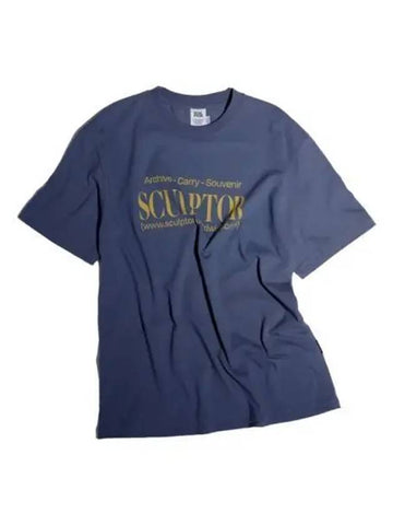 Classic Logo Short Sleeve T Shirt Vintage Navy - SCULPTOR - BALAAN 1