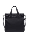 Triangle Logo Nylon Tote Bag Black - PRADA - BALAAN.