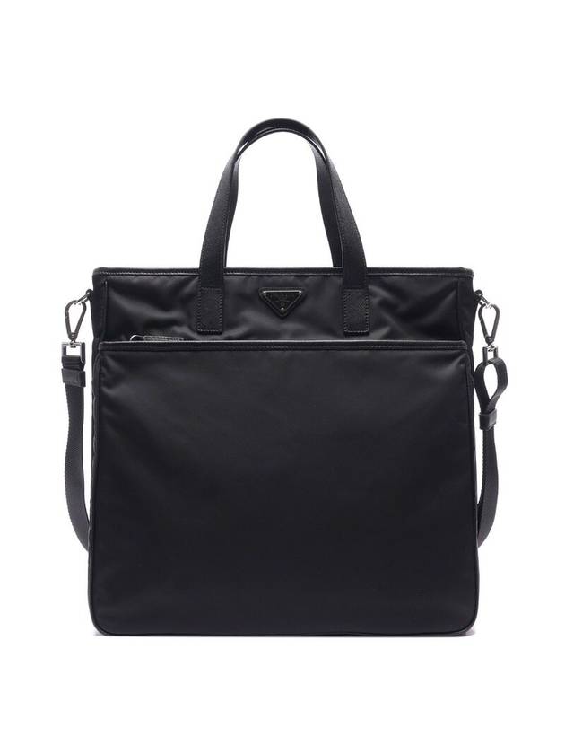 Triangle Logo Nylon Tote Bag Black - PRADA - BALAAN 1