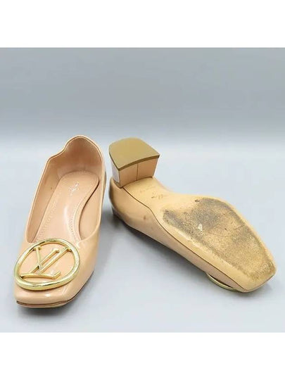 Beige patent madeleine gold metal pumps women s shoes size 37 - LOUIS VUITTON - BALAAN 2