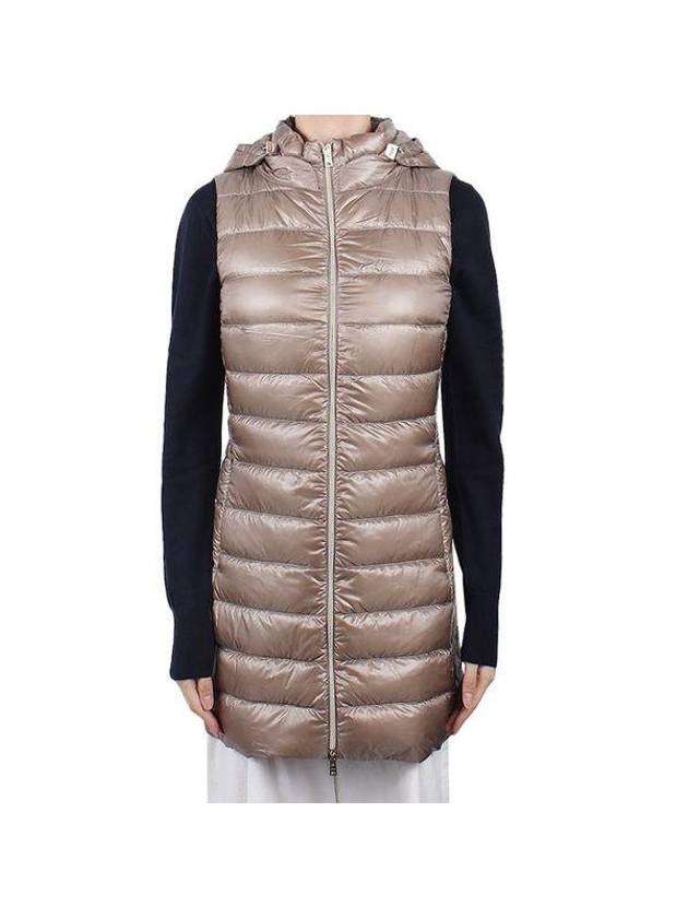 Serena Hood Goose Down Vest Beige - HERNO - BALAAN 1