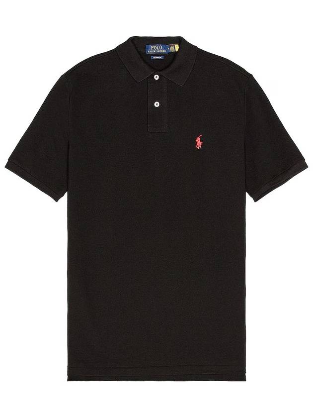 Embroidery Red Pony Short Sleeve Polo Shirt Black - POLO RALPH LAUREN - BALAAN 2