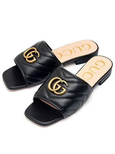 Double G Matelasse Slippers Black - GUCCI - BALAAN 2