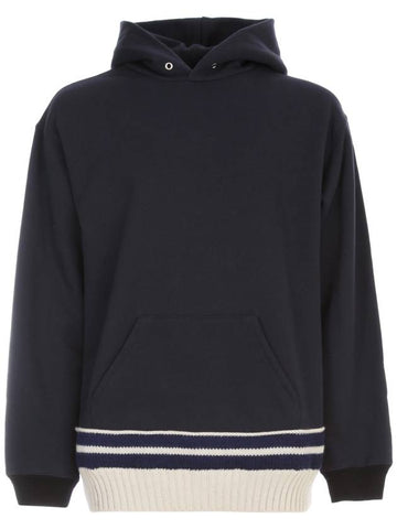 Knit Trim Hoodie Navy Blue - MAISON MARGIELA - BALAAN 1