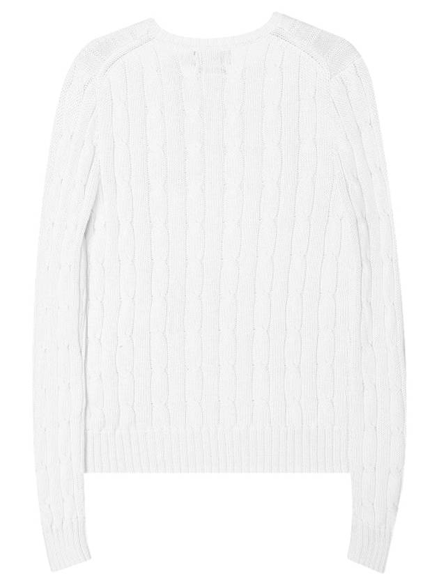 Embroidered Logo Pony Cable Knit Top White - POLO RALPH LAUREN - BALAAN 3