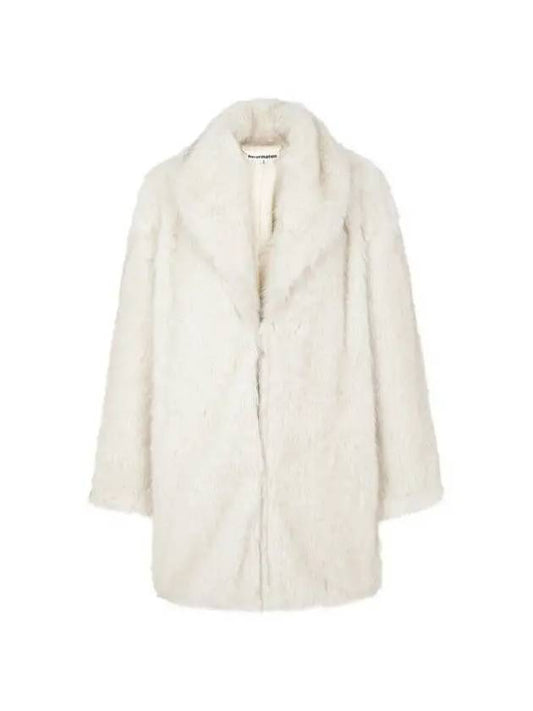 Daya Oversized Coat Cream with shawl collar fur 270674 - REFORMATION - BALAAN 1