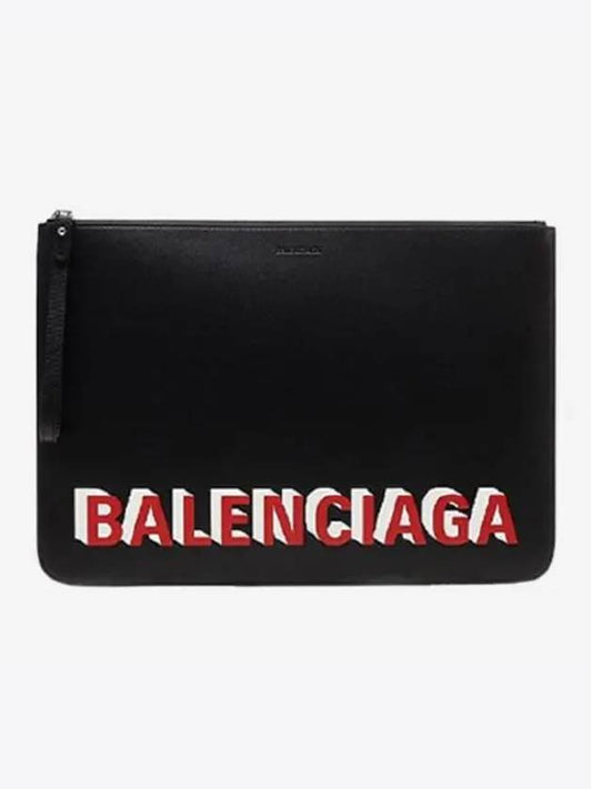 logo strap clutch bag black - BALENCIAGA - BALAAN 2