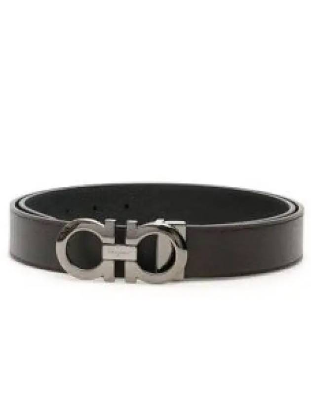 Gancini Reversible Adjustable Leather Belt Black - SALVATORE FERRAGAMO - BALAAN 2