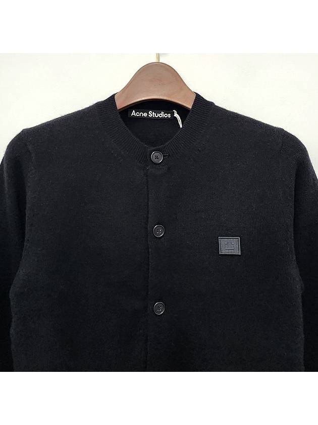 Face Patch Crop Cardigan Black - ACNE STUDIOS - BALAAN 5