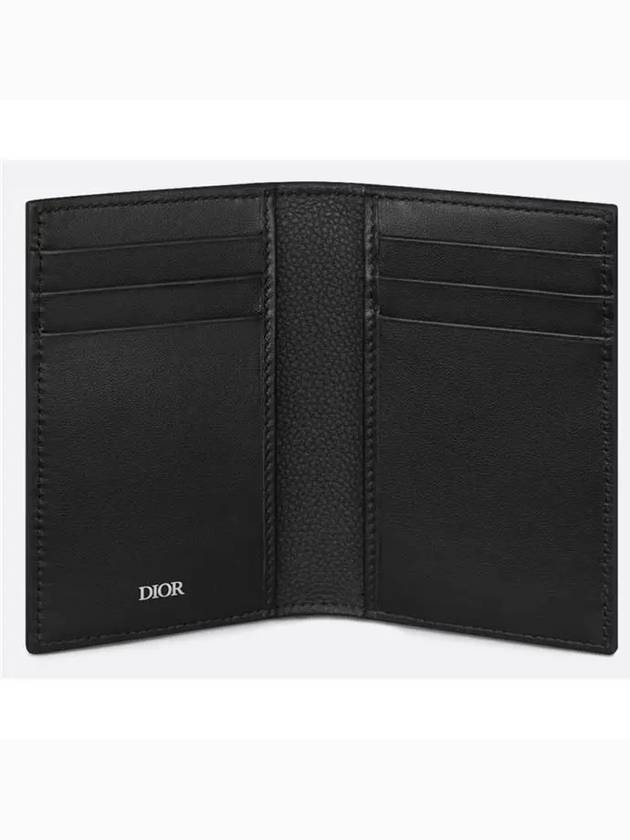 Dior Vertical Bifold Leather Card Wallet Black - DIOR - BALAAN 4