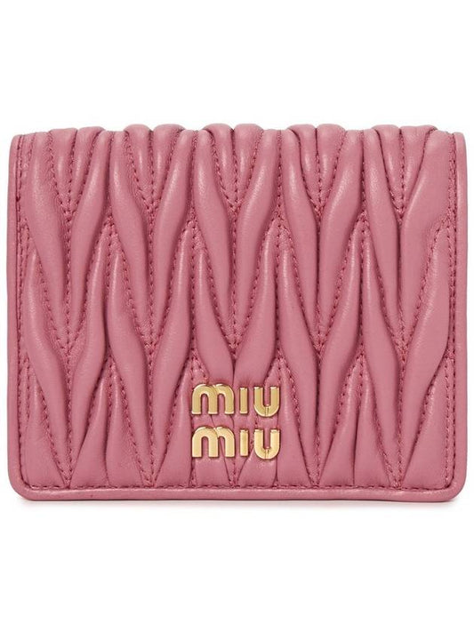 Matelasse Leather Half Wallet Begonia Pink - MIU MIU - BALAAN 2