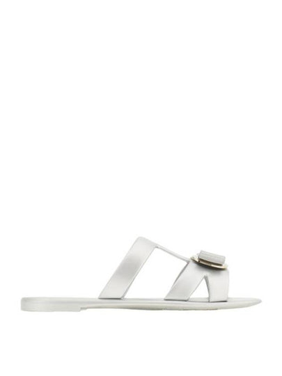 New Vara Plate Strappy Slippers Silver - SALVATORE FERRAGAMO - BALAAN 2