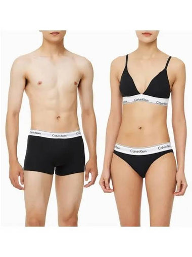 UNDERWEAR Modern Cotton Triangle Trunk 2 Pack Set Black - CALVIN KLEIN - BALAAN 1