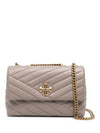 Kira Chevron Convertible Strap Small Shoulder Bag Grey Heron - TORY BURCH - BALAAN 2