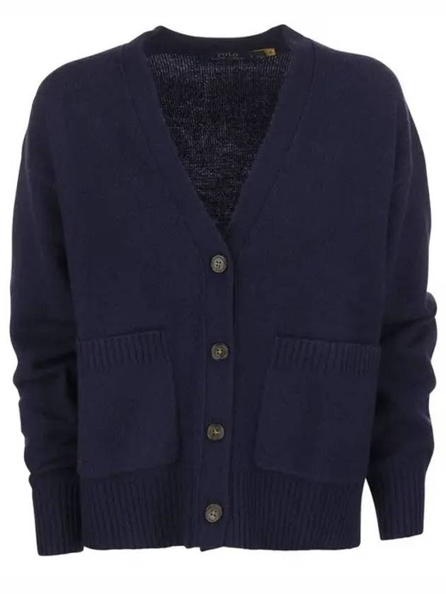 Embroidery Logo Wool Cardigan Navy - POLO RALPH LAUREN - BALAAN 2