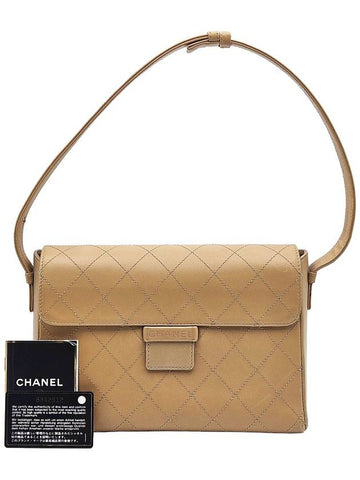 Chanel Beige Diamond Stitch Vintage Shoulder Bag No 5 - CHANEL - BALAAN 1