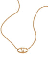 V Logo Signature Necklace Gold - VALENTINO - BALAAN 4