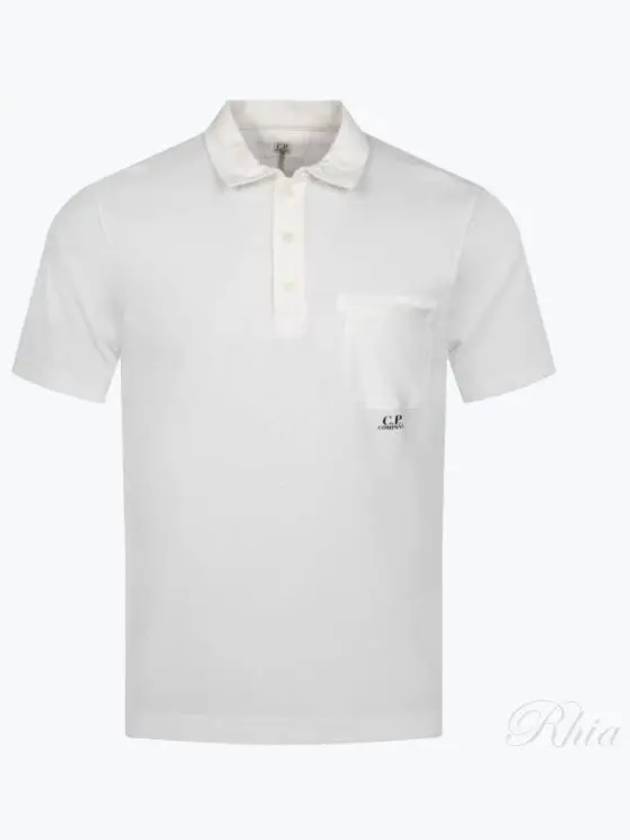 1020 Jersey Small Logo Pocket Short Sleeve Polo Shirt White - CP COMPANY - BALAAN 2