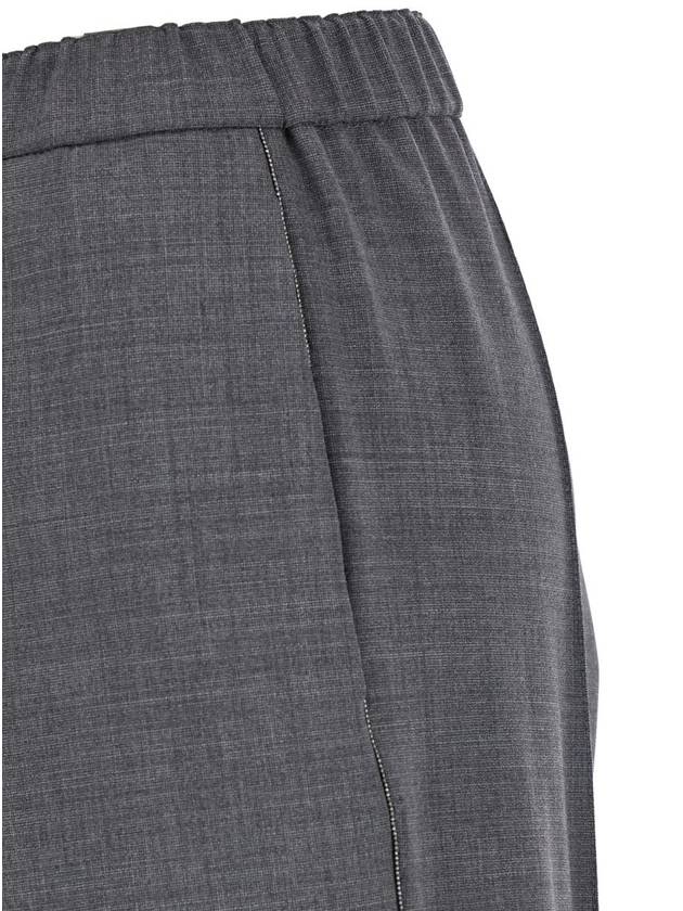 Grey Pants With Elastic Waistband In Wool Blend Woman - FABIANA FILIPPI - BALAAN 3