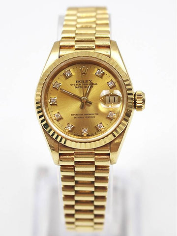 Datejust Diamond 10P Jubilee Gold Box Watch 26mm 69178 - ROLEX - BALAAN 1