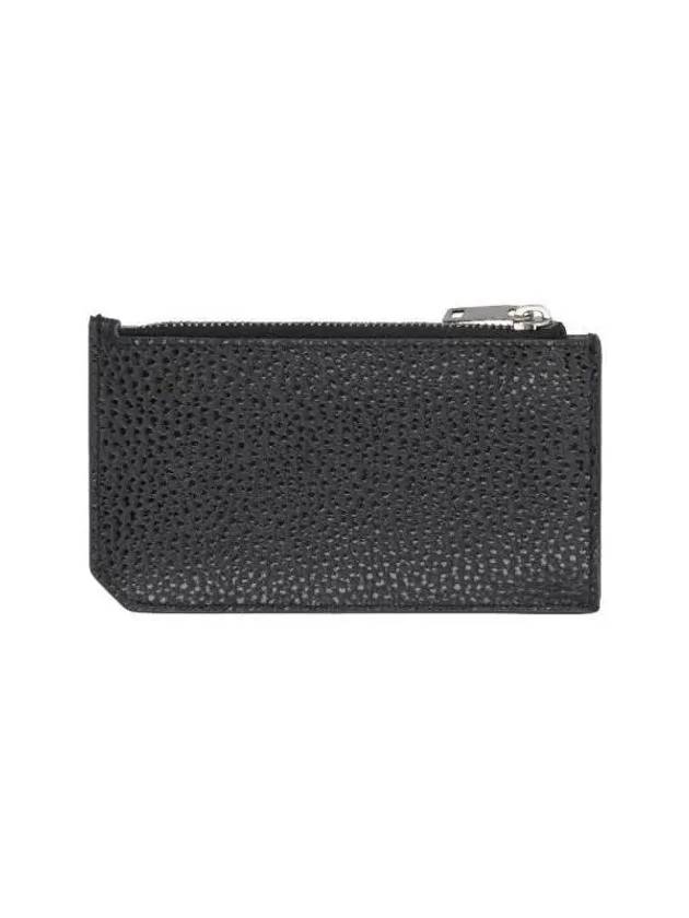 Tiny Cassandre Fragment Zipper Card Wallet Black - SAINT LAURENT - BALAAN 3