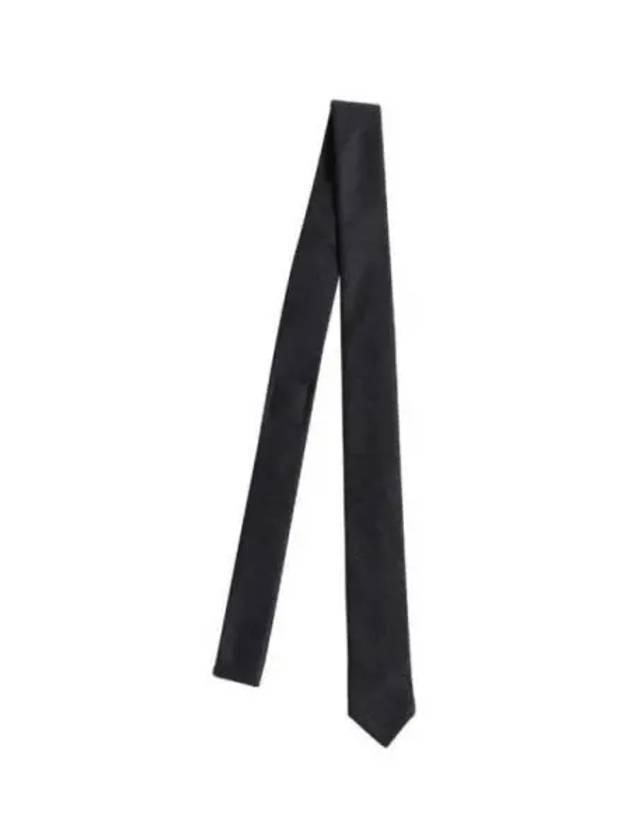 Super 120S Twill Tie  Black - THOM BROWNE - BALAAN 2