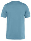 Men's Abisko Wool Logo Short Sleeve T-Shirt Dawn Blue - FJALL RAVEN - BALAAN 3