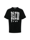 Gothic Short Sleeve T-Shirt Black - PALM ANGELS - BALAAN 1