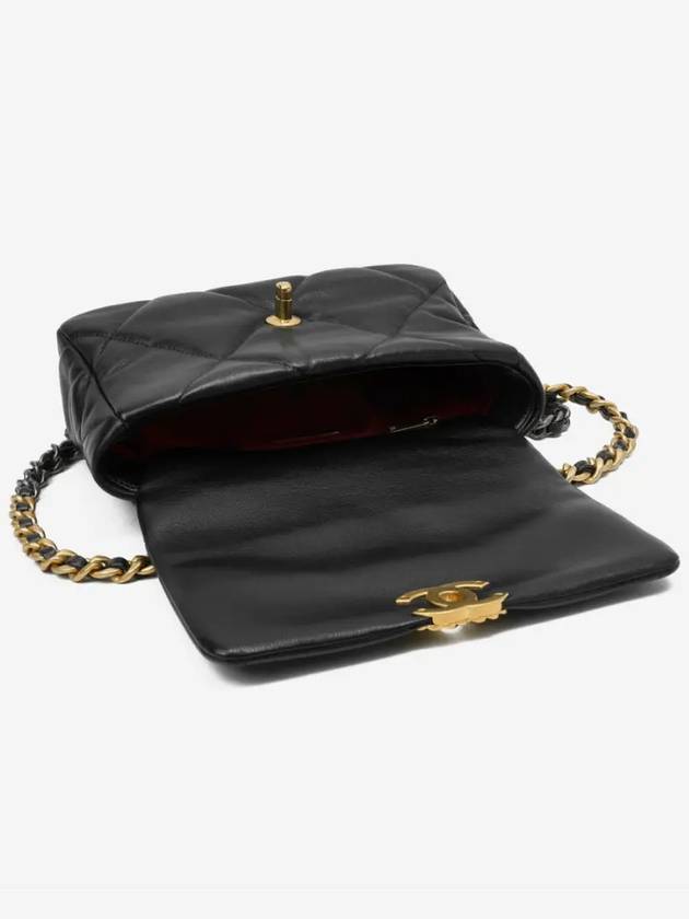 19 Lambskin Medium Hand Cross Bag Black - CHANEL - BALAAN 3