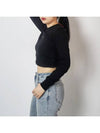 F Slimmy Cutout Logo Crop Sweatshirt Black - DIESEL - BALAAN 5