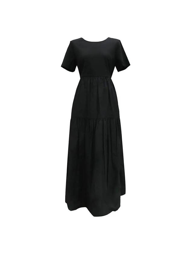 Palmyra Rayon Long Dress Black - MAX MARA - BALAAN 1