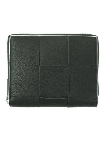 Cassette Zip Around Leather Half Wallet Black - BOTTEGA VENETA - BALAAN 1