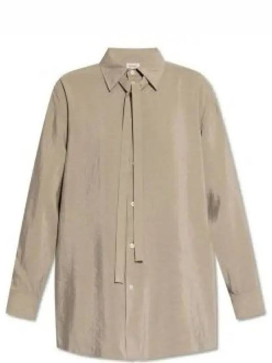 Tie Detail Satin Shirt Grey - LEMAIRE - BALAAN 2