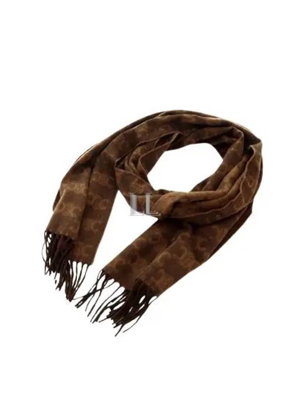 Monogram Cashmere Muffler Brown Toffee - CELINE - BALAAN 2