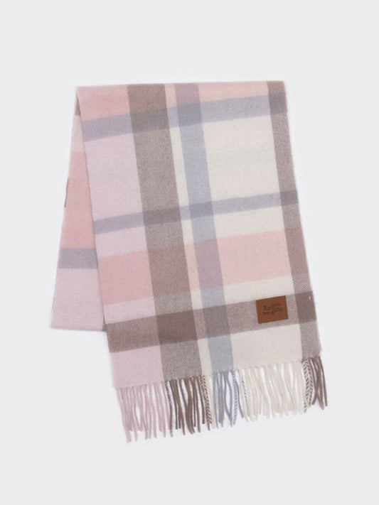 100% cashmere checked muffler ivory - RECLOW - BALAAN 2