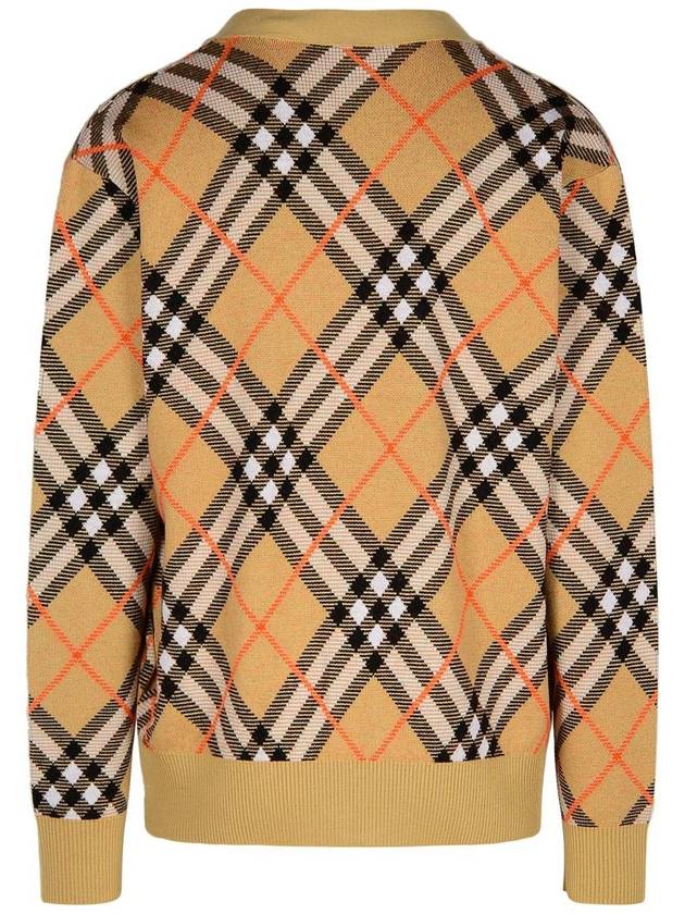 Check Wool Mohair Blend Cardigan Sand - BURBERRY - BALAAN 4