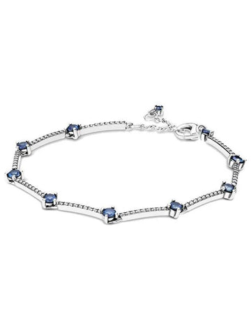 Blue Sparkling Pave Bar Bracelet Silver - PANDORA - BALAAN 1