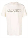 Embroidered Logo Short Sleeve T-Shirt White - ALEXANDER MCQUEEN - BALAAN 2