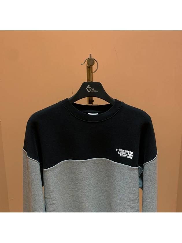 Color Block Crew Neck Sweatshirt Black Grey - VETEMENTS - BALAAN 3