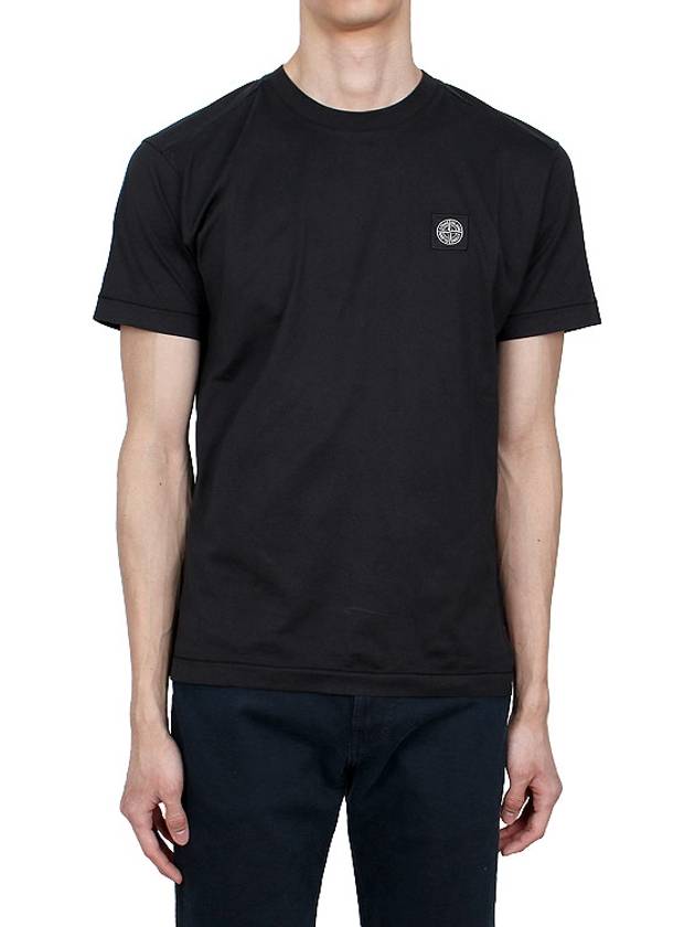 Logo Patch Short Sleeve T-Shirt Black - STONE ISLAND - BALAAN 3