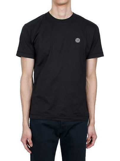 Logo Patch Short Sleeve T-Shirt Black - STONE ISLAND - BALAAN 2